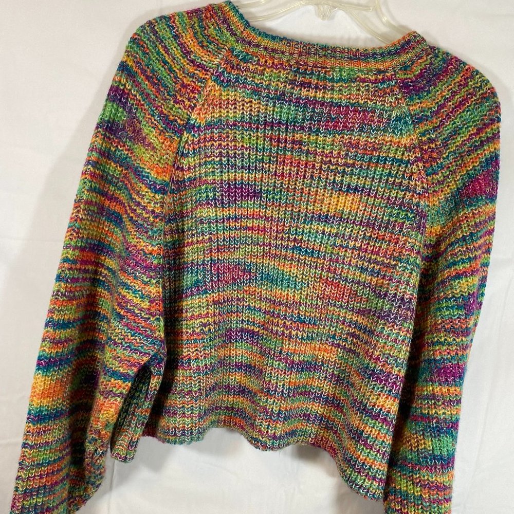 IN San Francisco Multicolor Pastel Cropped Long Sleeve Sweater NWOT Size Medium - Picture 9 of 15